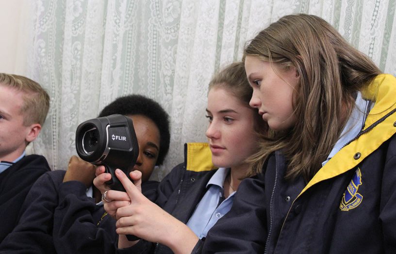 Students get behind an infrared camera